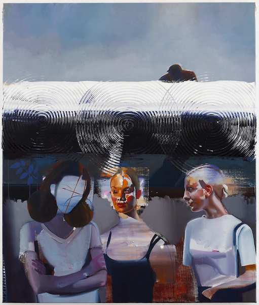 Rayk Goetze: Zwitschermaschine, 2020, oil and acrylic on canvas, 130 x 110 cm

